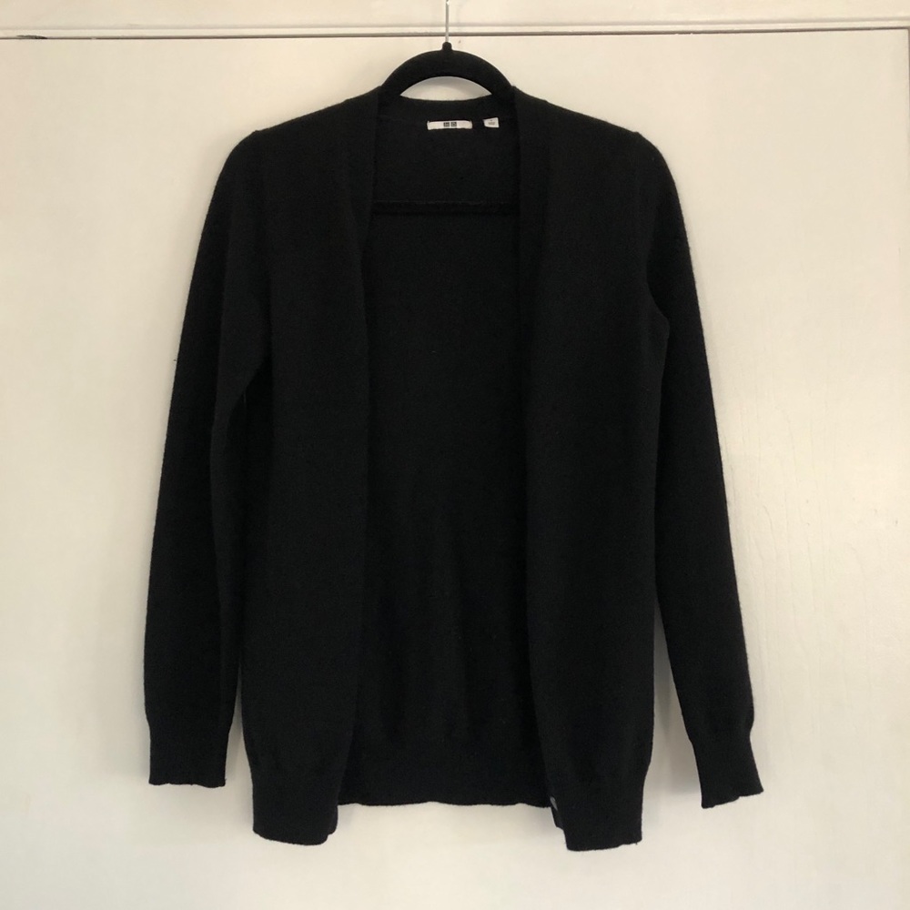 Uniqlo Cashmere Cardigan, Black, Size Small